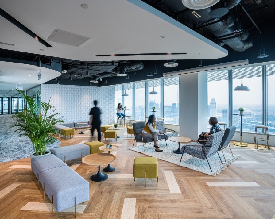 Space Matrix’s workplace office design for a global insurance firm enabled positive human interactions within the workplace